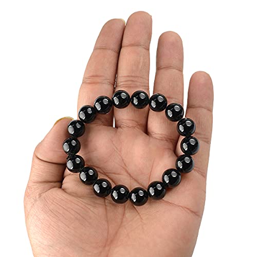 Image of Reiki Crystal Products Certified Natural Crystal Stone Round 10 mm Beads Bracelet for Men and Women | Reiki Charged Gemstone Jewellery Bracelet| Multiple Stone Variants Available