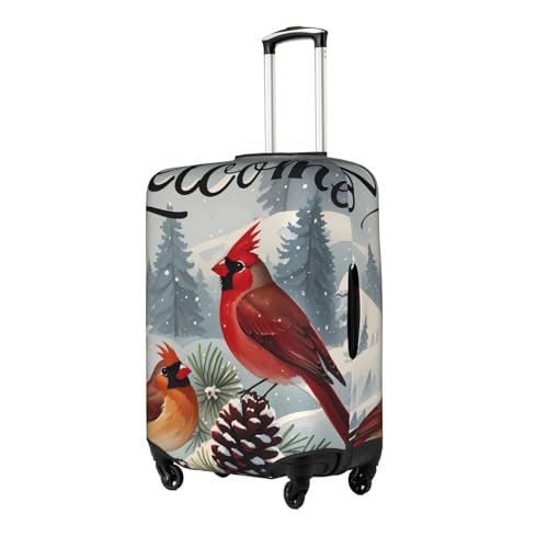 Travel Luggage Cover Welcome Christmas Bird Fashion Washable Baggage Suitcase Protector Fit For Luggage X-Large2