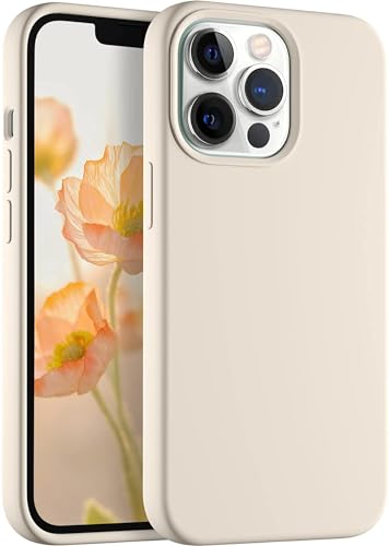 Image of M Cart Liquid Silicon case for iPhone 14 Pro Max, Soft TPU Shockproof Scratch Resistant Slim Thin Protective Cover (Stone Grey)