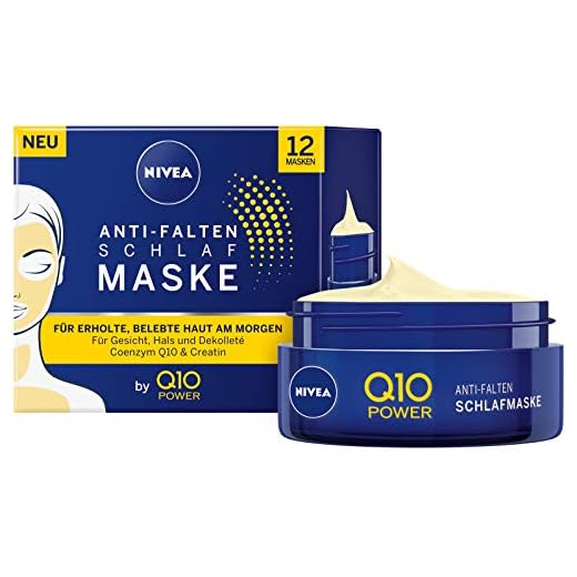 NIVEA Q10 POWER anti-rynkor sovmask i 1-pack (1 x 50 ml), strama och vårdande ansiktsmask, cool ansiktskräm för återhämtning och uppmjukad hud på morgonen