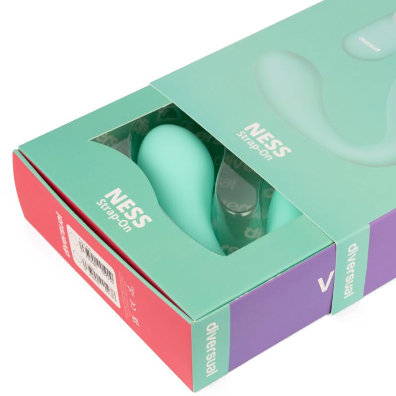 Ness, Arnés Sexual Vibrador, Recargable USB, 7 modos de vibración, Silicona y ABS (Aqua)