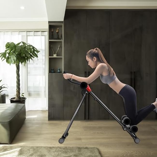 Adjustable Ab Workout Equipment ¨C Foldable Ab Machine for Stomach Training, Core Exercise Equipment with LCD Monitor, Home Gym Abdominal Trainer Machine for Men & Women
