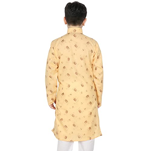 Image of SG YUVRAJ Printed Cotton Kurta For Boys