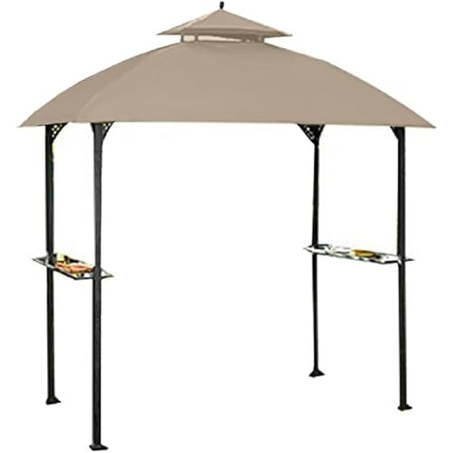 Garden Winds Custom Fit Replacement Canopy Top Cover Compatible with The L-GG054PST, A111000800, 810213582 Windsor Grill Gazebo - Classic Sand Beige, Riplock 350