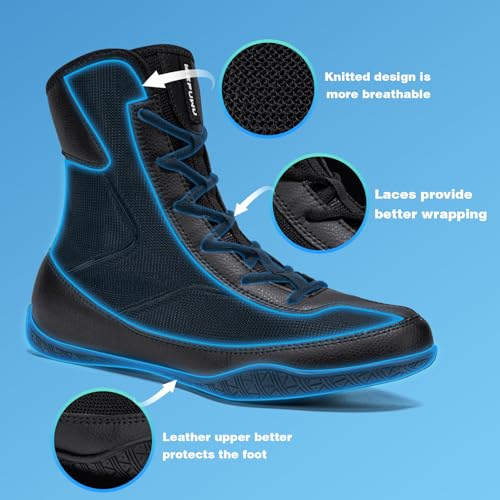 Image of Wrestling Boxing Boots Wide for Men Youth High Top Non-Slip