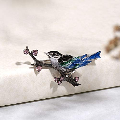 Image of Santuzza 925 Sterling Silver Enamel Brooch Pin for Women