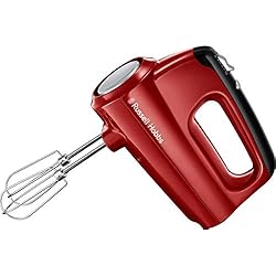 Tipos De Varillas De Batidora Russell Hobbs Batidora Amasadora Desire - Batidora Varillas, 2 Varillas Batidoras, 2 Ganchos para Masa, 5 Velocidades, Función Turbo, Botón Expulsión, Accesorios Aptos Lavavajillas, Rojo - 24670-56