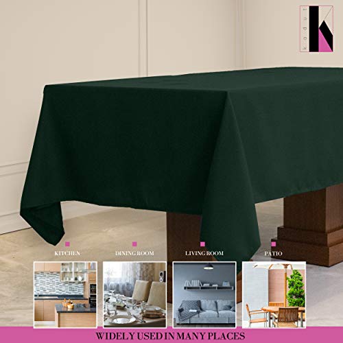 Kadut Rectangle Tablecloth (60 X 102 Inch) Rectangular Table Cloth For 6 Foot Table | Heavy Duty Fabric | Stain Proof Table Cloth For Parties, Weddings, Wrinkle-Resistant Table Cover | Hunter Green #TOP4