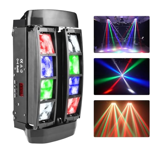 8x3w RGBW Lyre Led Luminaires à Tête Rotative Dmx512 Lumière de Scène à Tête Mobile, Activation Sonore Moving Head Led Beam Disco Lumière D'araignée,...