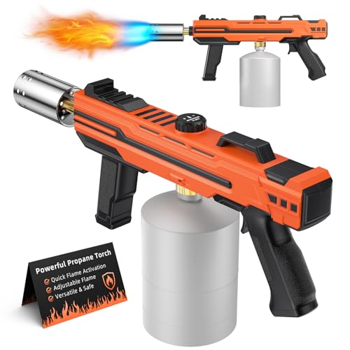 Potente pistola de propano con llama ajustable, soplete de alta resistencia para barbacoa, filete e iluminación de carbón, cocina y uso al aire libre (tanque no incluido)
