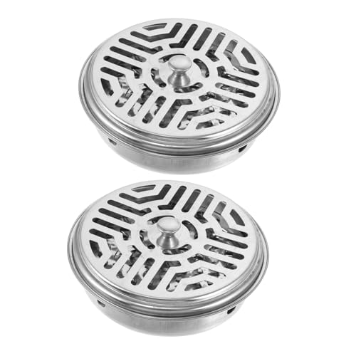 GRIRIW 2個 ステンレス製蚊香ケース 耐熱断熱設計 軽量コンパクト 損傷防止 屋内外対応 蚊取り線香ホルダー 保護カバー付き ペット