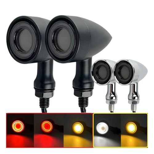 Indicateurs moto clignotants LED universels avec feu de jour et freinage pour custom - 6
