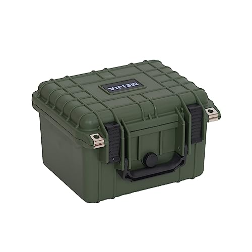 Image of MEIJIA Portable All Weather IP67 Waterproof Camera Case,hard case with Customizable Fit Foam,Fit Use of Drones,Camera,Equipments,10.62 x9.68x6.87inches(Green)