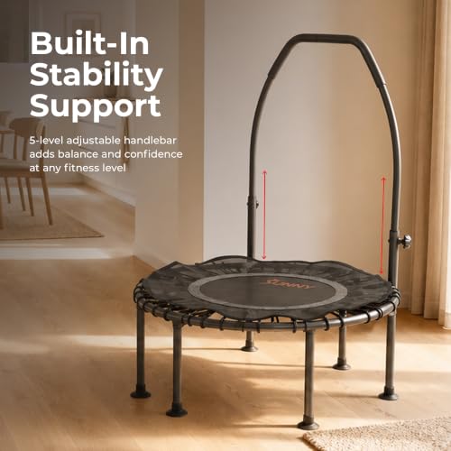 Sunny Health & Fitness 36” Bungee Exercise Trampoline, Adjustable Handlebar - image 4