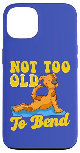 ヨガマットで面白いヨガ犬を曲げるには古すぎないかわいい犬 スマホケース iPhone 13 用