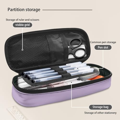 Image of Purple Galaxy Axolotl Cat Pencil Case Lightweight Pen Cases for Stationery Zippered Pencil Pouch Portable Storage Bag for Supplies