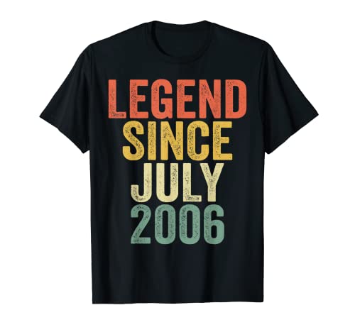 Camiseta Legend Since July 2006 para regalo de 15 cumpleaños Camiseta