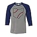 TeesAndTankYou State Shape Baseball Ohio Three-Quarter Raglan Sleeve Baseball Shirt Unisex Large Grey/Navy