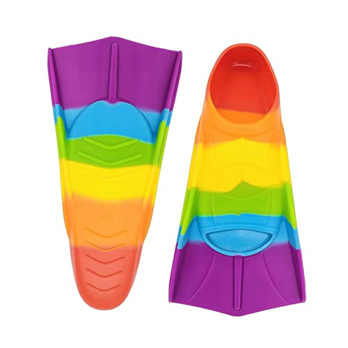 Fadgesy Swimming Training Fins,Comfortable Silicone Flippers For Swimming And Diving,Size Suitable Kids Girls Boys Adults (Large, Six Colorful-B) #TOP7