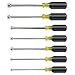 Klein Tools 647 Tool Set, Made in USA, Nut Drivers Sizes 3/16, 1/4, 5/16, 11/32, 3/8, 7/16, 1/2-Inch, Chrome-Plated 6-Inch Shafts, Cushion Grip, 7-Piece