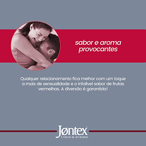 Preservativo Camisinha Jontex Sabor Frutas Vermelhas - 3 Unidades, Jontex, 3un
