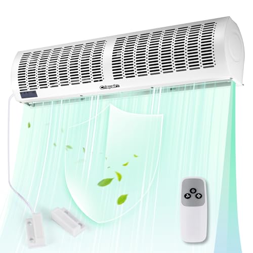 Crispaire 36-Inch White Air Curtain with Magnetic Door Switch 1527 CFM/2165 FPM Dual-Speed Adjustable Commercial Indoor Air Door Easy to Install Industrial Fan(Note: This is not an air conditioner)