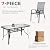TLSUNNY 7 Pieces Patio Dining Set, Outdoor Table and Chairs W/1.69? Umbrella Hole, 30"X 55" Table and Stackable Textilene Chair, All Weather Patio Furniture Set (Umbrella not Included) (Grey)