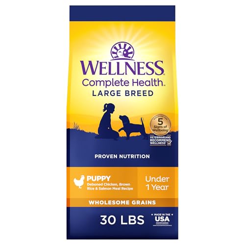 Wellness Complete Health Large Breed Adult Dry Dog Food, Wholesome Grain Kibble, Natural, Chicken...