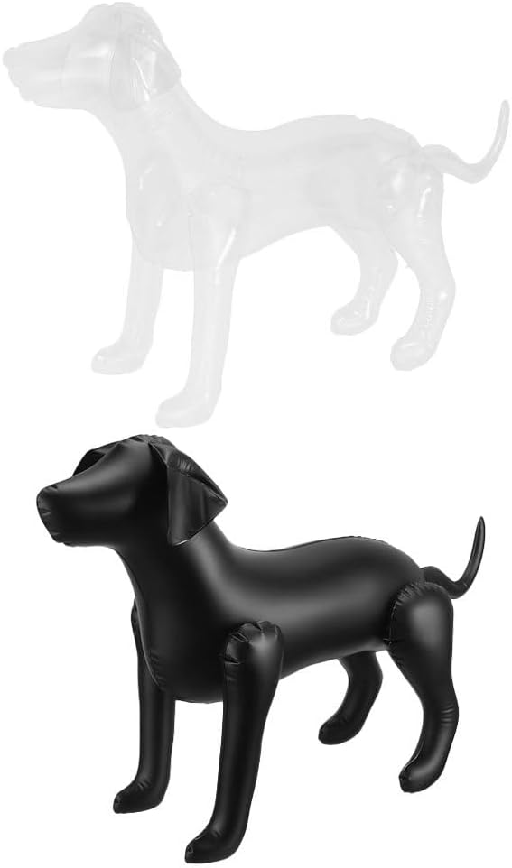 POPETPOP 2 Pcs Inflatable Dog Mannequin - Pet Clothing Display Stand, Clear Black Animal Model for Shop Decoration (Clear, Black)
