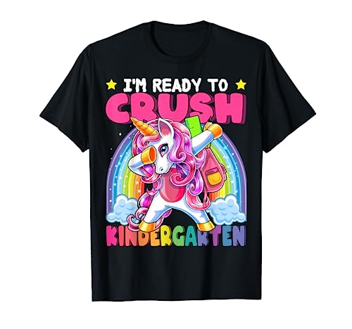 Crush Kindergarten Dabbing Unicorn Back to School Girls Gift T-Shirt