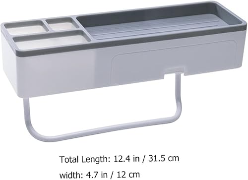 Miniatura 7 de Estante de esquina para ducha, baño, estantes flotantes, soporte para toallas de baño, estantes ajustables, riel para colgar en la pared, para
