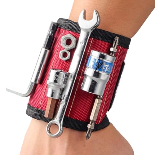 Pulsera Magnética Porta-tornillos - Gadgets Geniales Con Pulsera De Almacenamiento Magnético - Cinturón Portaherramientas Pequeño - Regalo para Cumpleaños Navidad Año Nuevo Papá Novio Abuelo Esposo