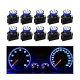 KHGUZ 10PCS T10 194 168 Car LED Dash Instrument Light Bulb with Twist Lock Socket, Bright Vehicle Panel Gauge Cluster Blubs, 12V 8-SMD Auto LED Chipset Dashboard Lamp Bulbs Set Accessories (Blue)