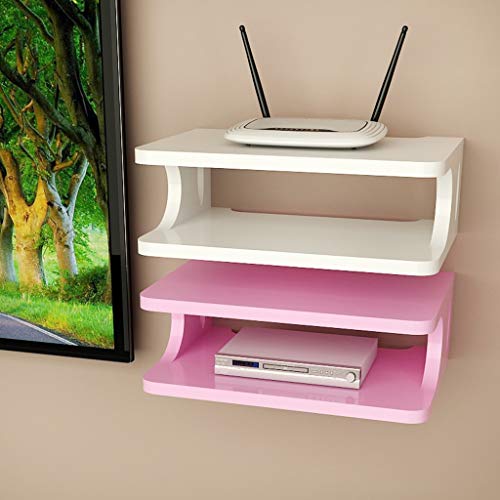 Floating Shelf Wall Mount Shelf Bracket for WiFi Router TV Box Set Top Box Modems Cable Boxes DVD Players Streaming Media Devices (Color : White) - Thumbnail 4