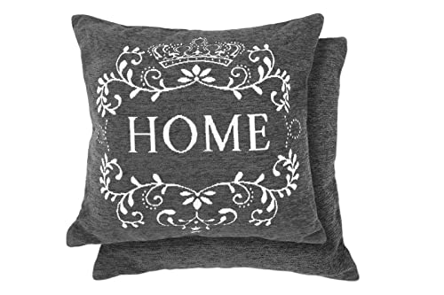 Home Coussin en tissu chenille style vintage 3 couleurs (anthracite) Cover