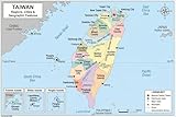 JELLY BEAN GENIUS Taiwan Map Poster for Kids - Educational Geography Wall Art with 22 Divisions, Capitals & Major Cities - Laminated Double-Sided (Color Map + Blank Practice) - Classroom & Homeschool