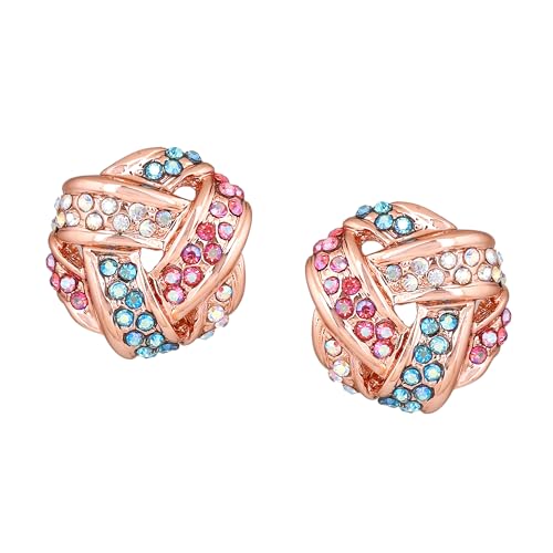 Estele Fashion Jewellery Rose Gold Plated Attractive Designer Stud Earrings with Multi-Color Crystals for Girls and Women-716/702 RG ER (B08D6QRNLP) Amazon Price History, Amazon Price Tracker