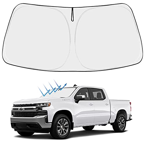 Proadsy Windshield Sun Shade Custom Fit Chevy Silverado 1500 2Dr 4Dr 2019-2024 2025 2026 4-Layer...