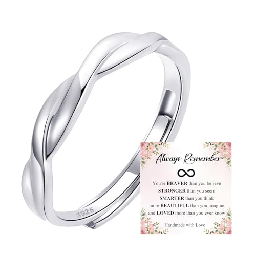 OOOPEL Sterling Silver Adjustable Ring S925 Silver Rings for Women