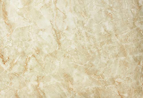 Vinyle marbre brillant beige 40cm : adhésif déco anti-rayures - 3