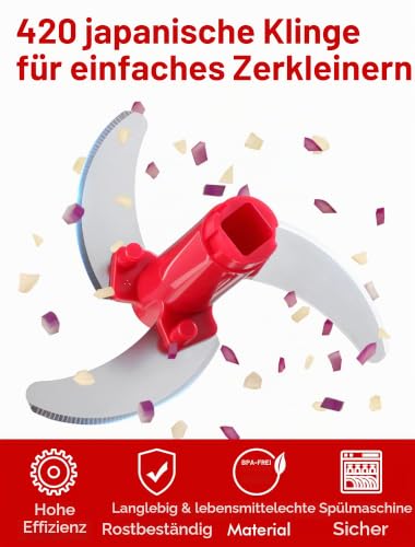 GDL Zwiebelschneider mit Seilzug,800ML Zwiebel Zerkleinerer Gemüseschneider – Ansicht 2
