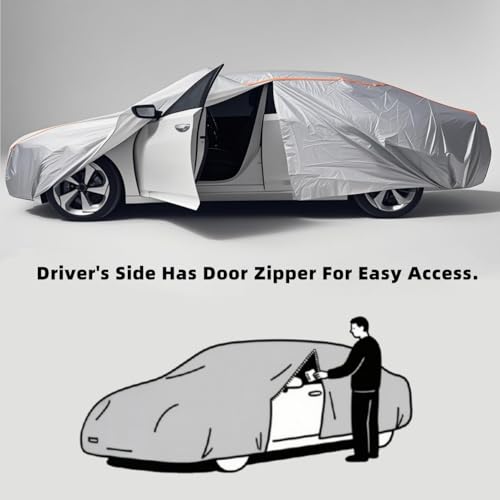 Image of Custom Fit Jeep Grand Cherokee L Car Cover 2021-2025 Outdoor Waterproof Car Cover All Weather with Door Zipper Cotton Lining Scratch Resistant Rain Sun UV Dust Snow Protection