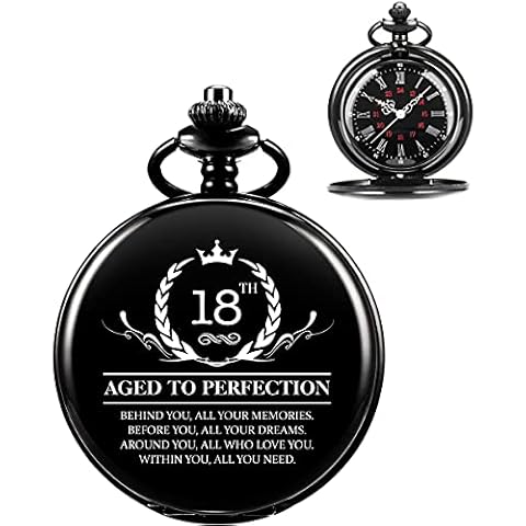 ManChDa Men's 18st Birthday Pocket Watch with Chain for Men Gift Boy’s Son Brother Nephew Gifts Cover