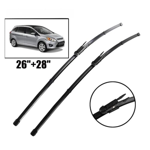 Essuie-glaces de voiture aérodynamiques pour CMax MK2 2010-2023 : balais haute performance 28" 26"