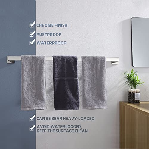 Image of KOKOSIRI 32-Inch Single Towel Bar, Bathroom Kitchen Towel Holder, Wall Mounted SUS304 Stainless Steel Towel Rack, Polished Chrome, B4003CH-L32