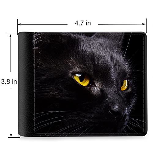 (Black Cat-2 Front Pocket Slim Bifold Leather Wallet RFID Blocking with ID Window for Men2