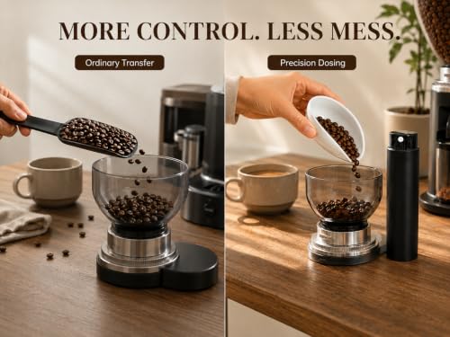 Image of Ceramic Coffee Bean Dosing Cup with 20ML Spray Bottle - Espresso Measuring Cup 25g Capacity with Fine Mist Bean Spritzer - Static Reduction Coffee Tool Kit for Home & Barista Use