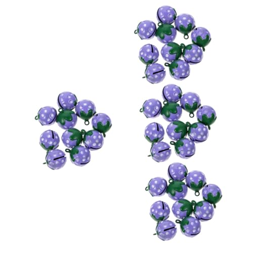 20 Pcs Copper Halloween Accessories Strawberry Charms Sheep Bell Goat Bells Pendant Charm Bags, 2x1.7cmx4pcs, Copper Faux Leather, copper No Gemstone