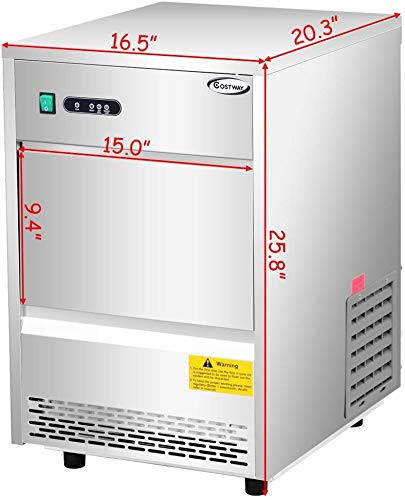 Automatic Ice Maker, Commercial And Residential Ice Maker Machine, Stainless Steel Ice Cube Machine With Ice Scoop, Quiet Operation, Freestanding Ice Maker For Hotels, Restaurants, Bars, Homes on Fridge.com - View 6