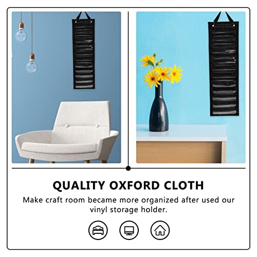 Image of EXCEART 1pc Roll Roller Door Hanging Bag Vinyl Carrying Holder Hanging Pocket Organizer Storage Shelves Wall Mounted Organizer Wall- Mounted Storage Oxford Cloth